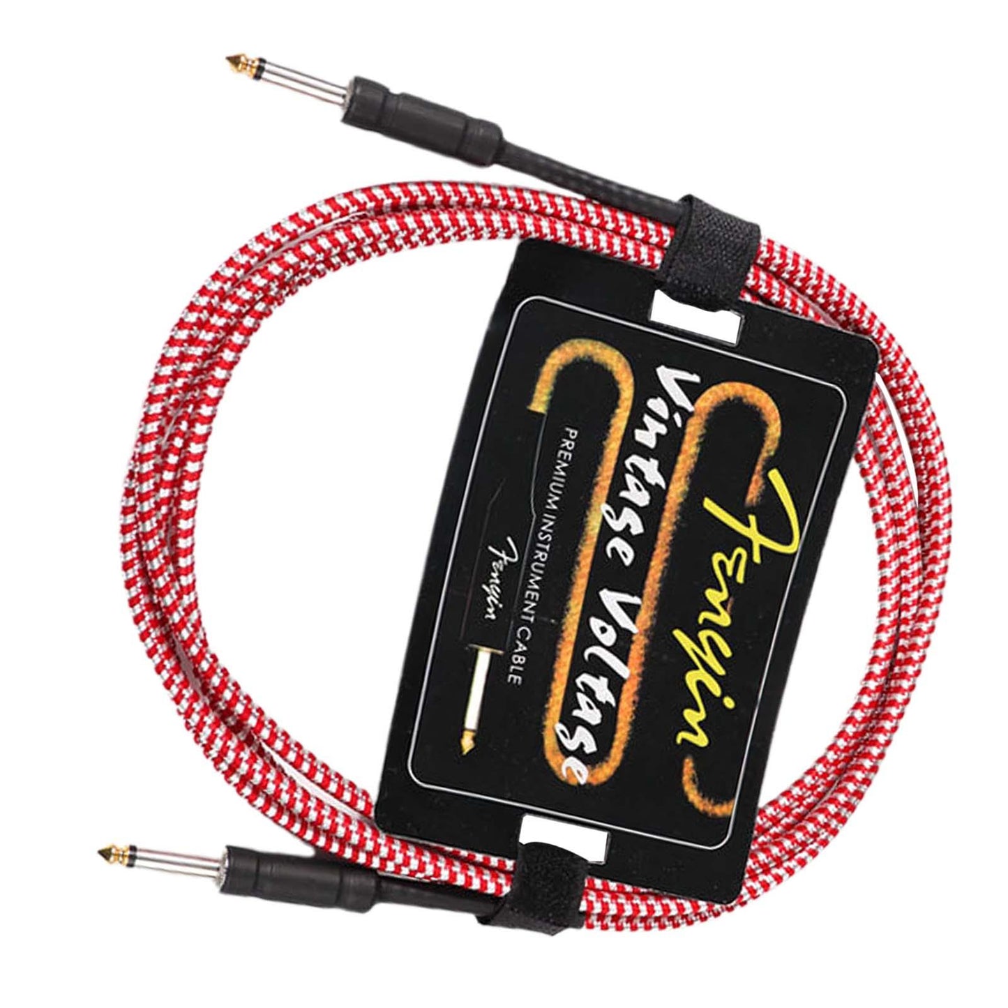 Guitar Cable Electric Instrument Cable for Amplifier Electric Guitar Speaker red with white