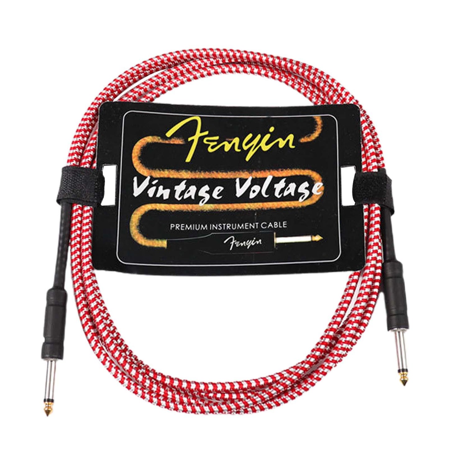 Guitar Cable Electric Instrument Cable for Amplifier Electric Guitar Speaker red with white
