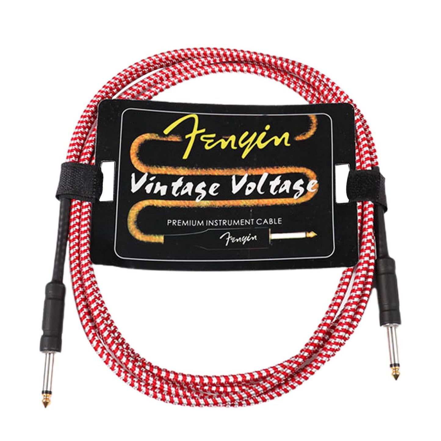 Guitar Cable Electric Instrument Cable for Amplifier Electric Guitar Speaker red with white