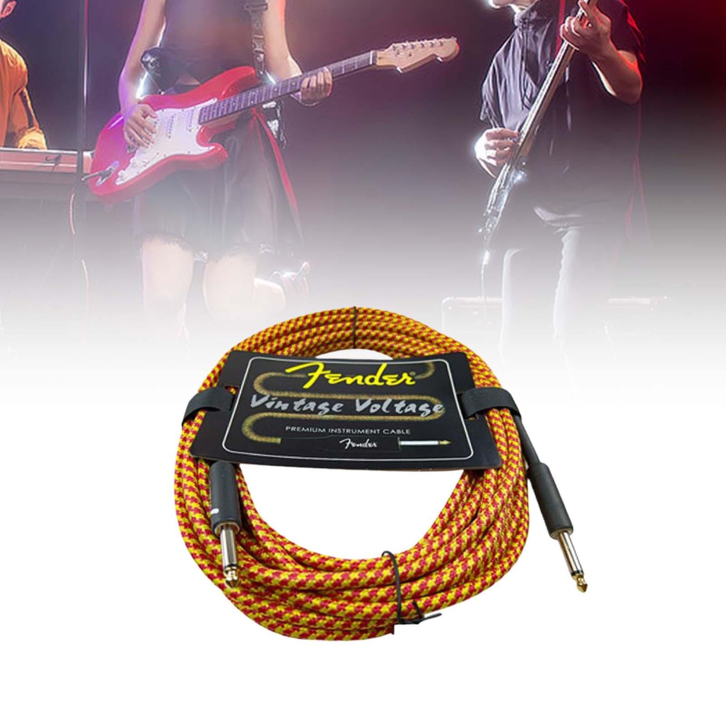 Guitar Cable Electric Instrument Cable for Amplifier Electric Guitar Speaker red with yellow