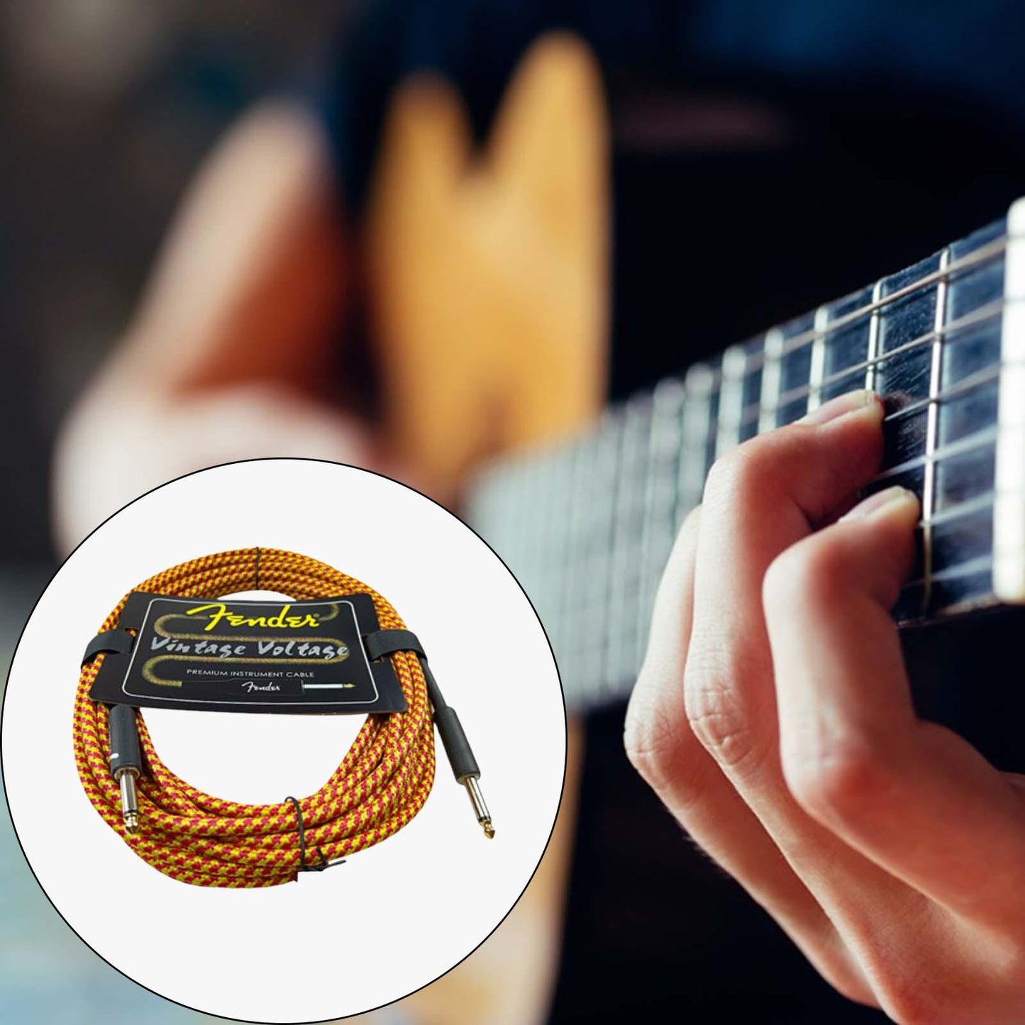 Guitar Cable Electric Instrument Cable for Amplifier Electric Guitar Speaker red with yellow