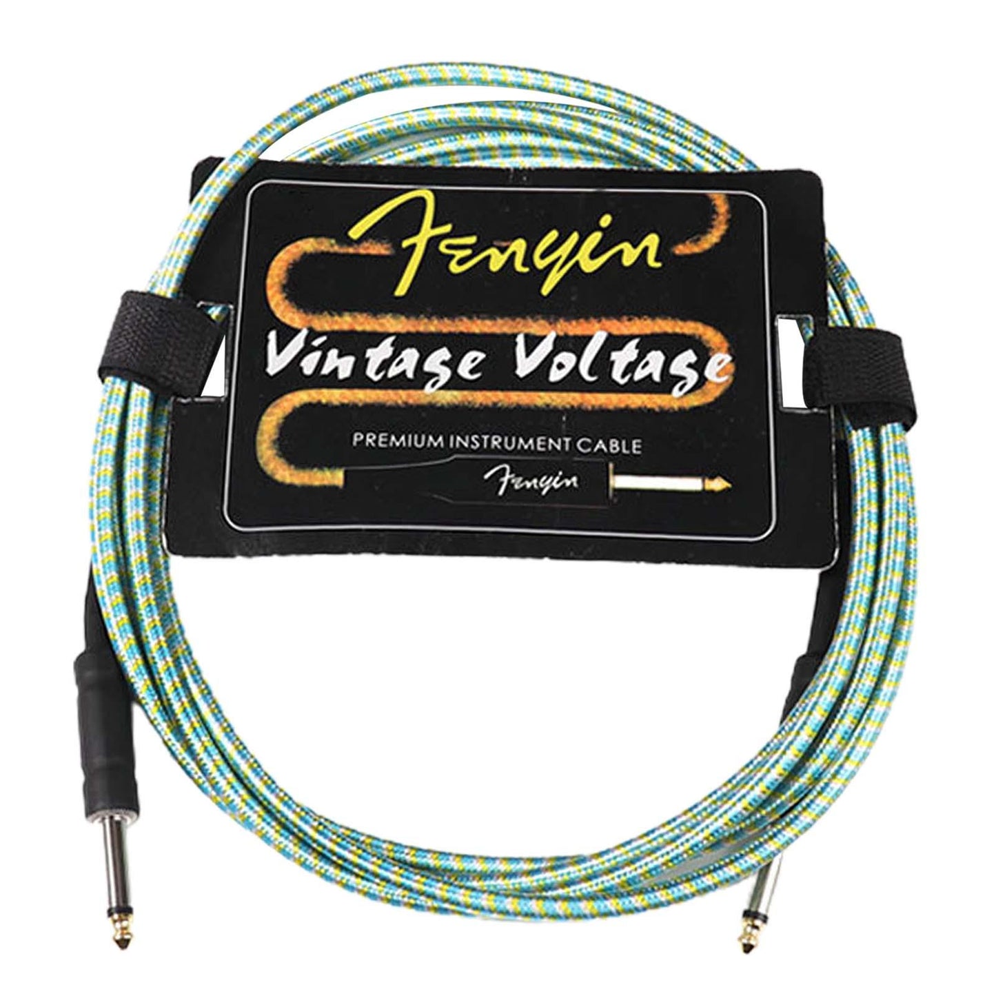 Guitar Cable Electric Instrument Cable for Amplifier Electric Guitar Speaker blue with yellow