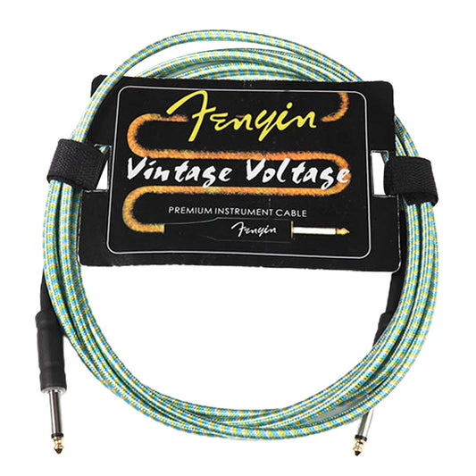 Guitar Cable Electric Instrument Cable for Amplifier Electric Guitar Speaker blue with yellow