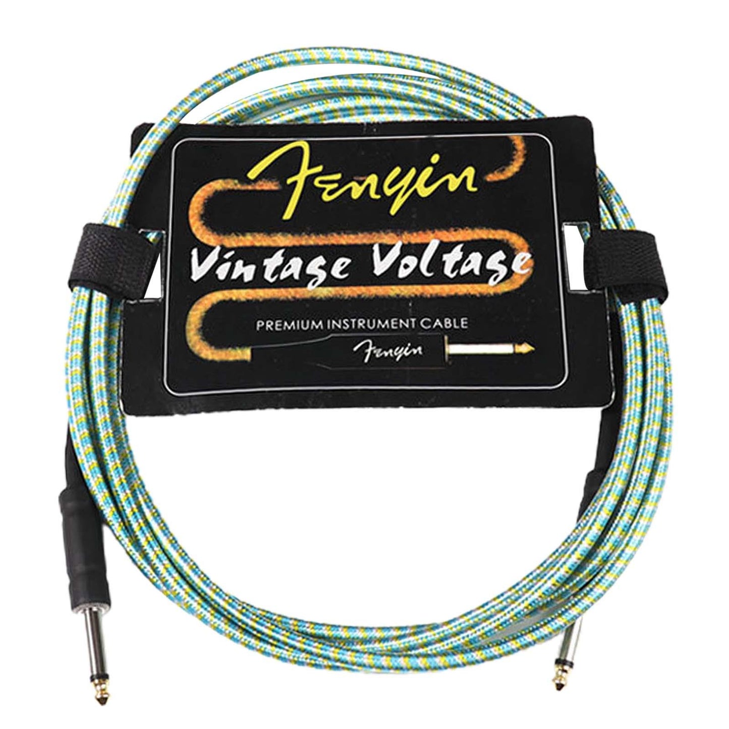 Guitar Cable Electric Instrument Cable for Amplifier Electric Guitar Speaker blue with yellow