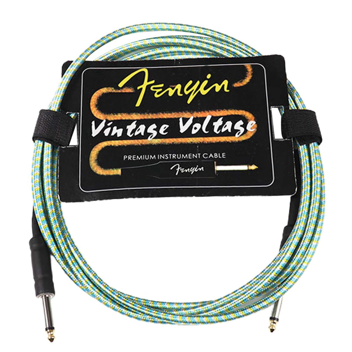 Guitar Cable Electric Instrument Cable for Amplifier Electric Guitar Speaker blue with yellow
