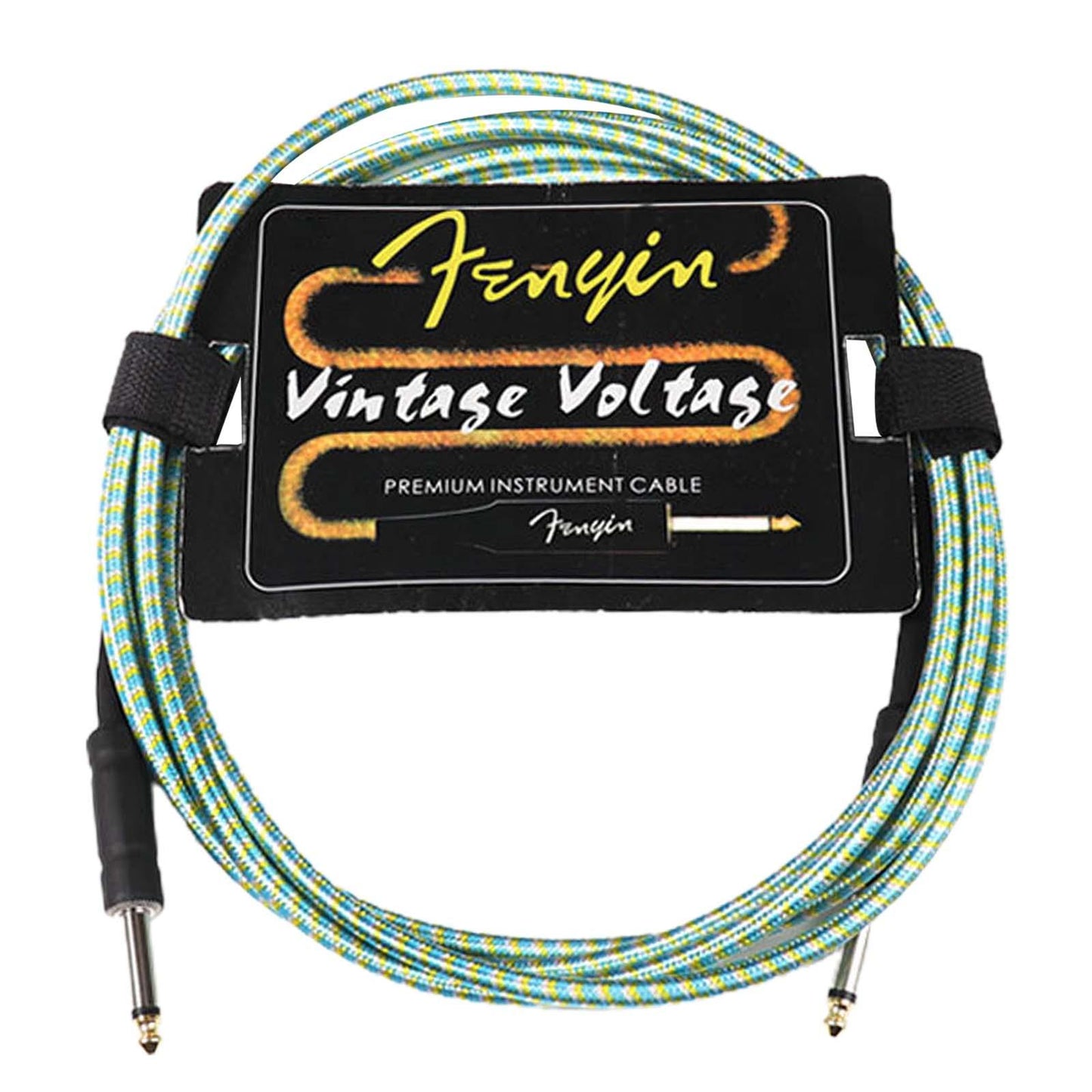 Guitar Cable Electric Instrument Cable for Amplifier Electric Guitar Speaker blue with yellow
