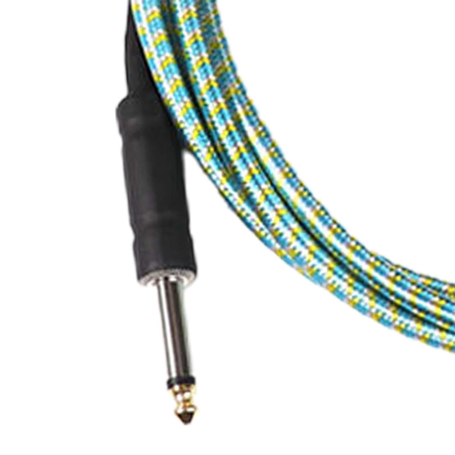 Guitar Cable Electric Instrument Cable for Amplifier Electric Guitar Speaker blue with yellow