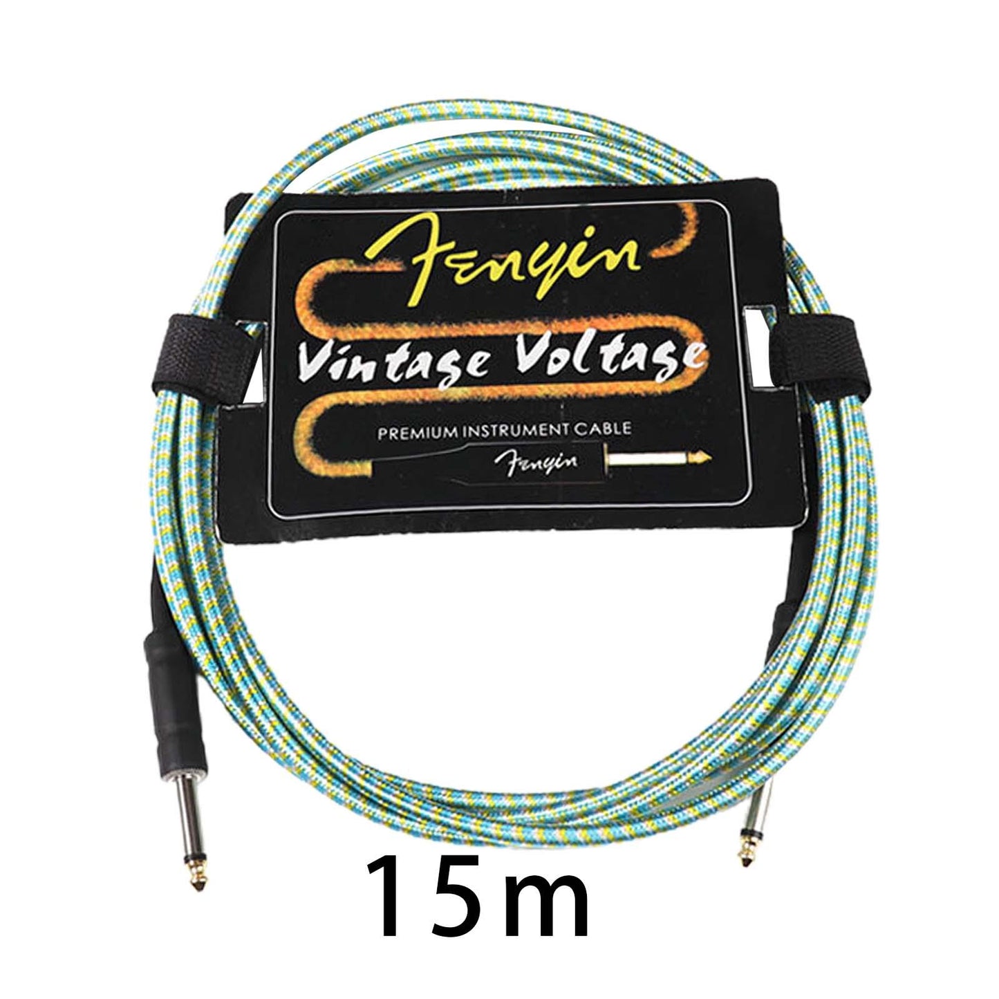 Guitar Cable Electric Instrument Cable for Amplifier Electric Guitar Speaker blue with yellow