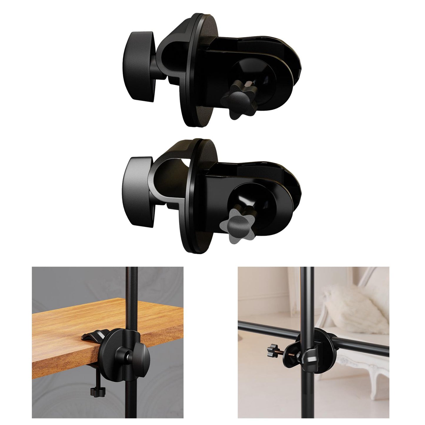 Mic Desk Mount Clips Durable Microphone Arm Desk Mount for Recording Studios 15mm