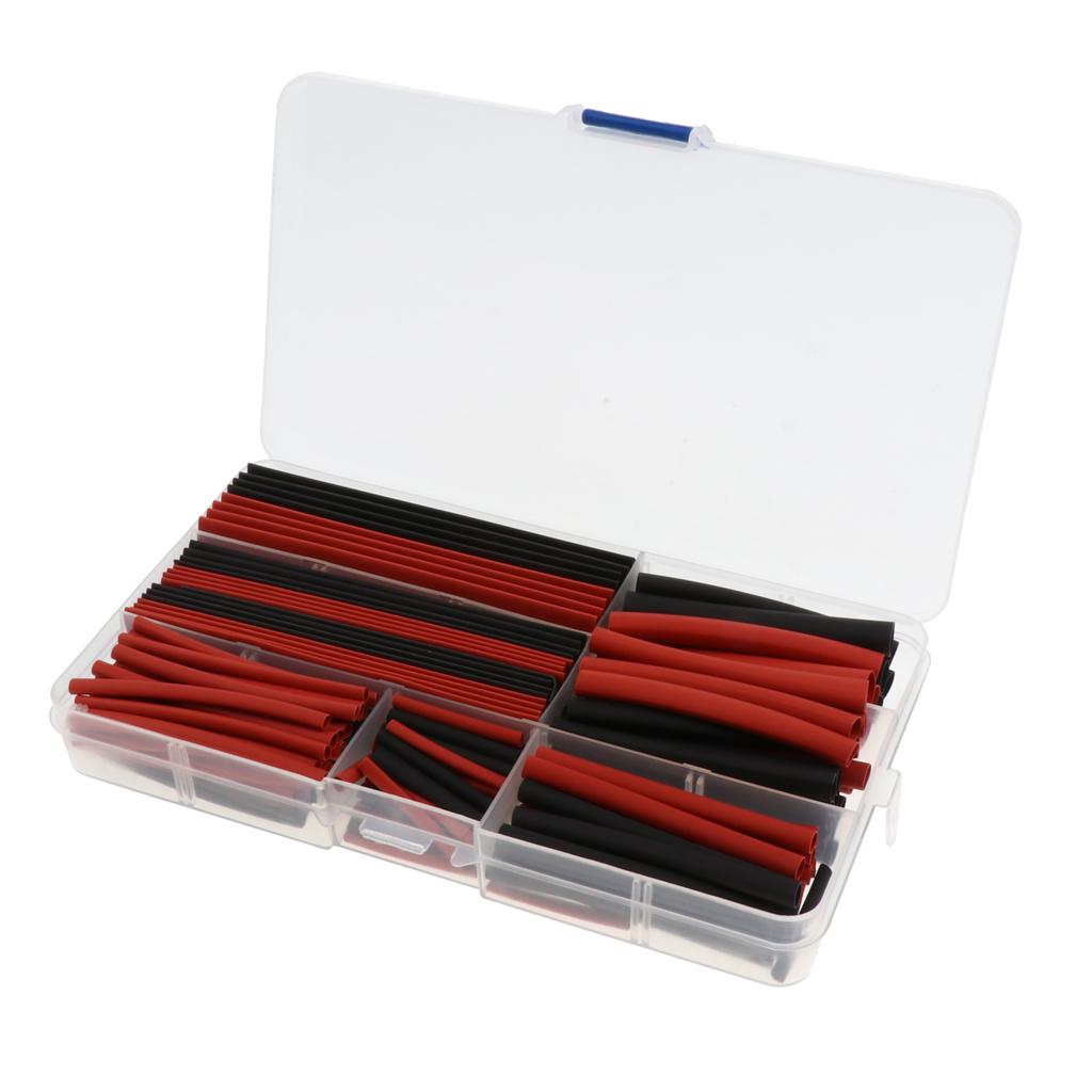 150 Pieces Heat Shrink Tube Wire Wrap Tubing Sleeve Assortment Black and Red