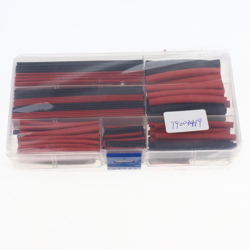 150 Pieces Heat Shrink Tube Wire Wrap Tubing Sleeve Assortment Black and Red