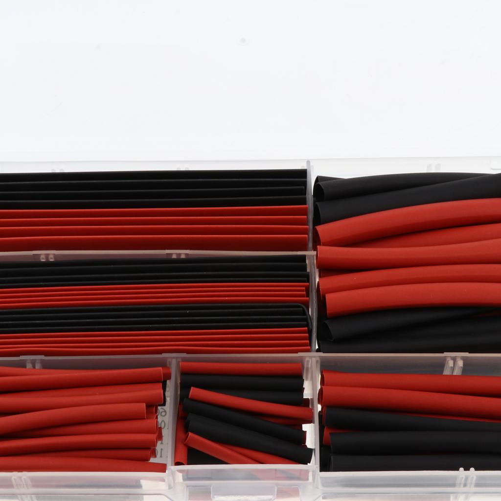 150 Pieces Heat Shrink Tube Wire Wrap Tubing Sleeve Assortment Black and Red