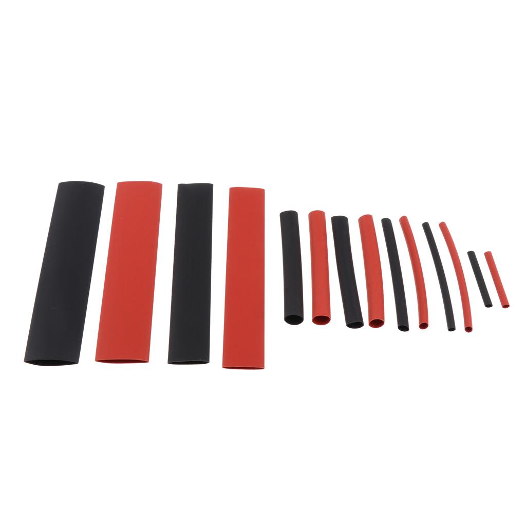 150 Pieces Heat Shrink Tube Wire Wrap Tubing Sleeve Assortment Black and Red