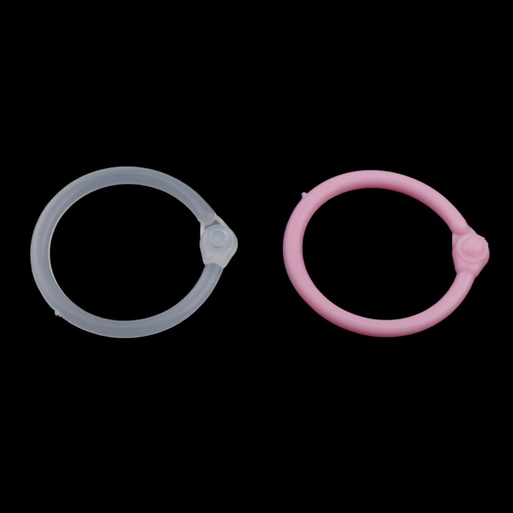 Colored Easy Ring Paper Book Loose Leaf Binder Circles L White+Pink