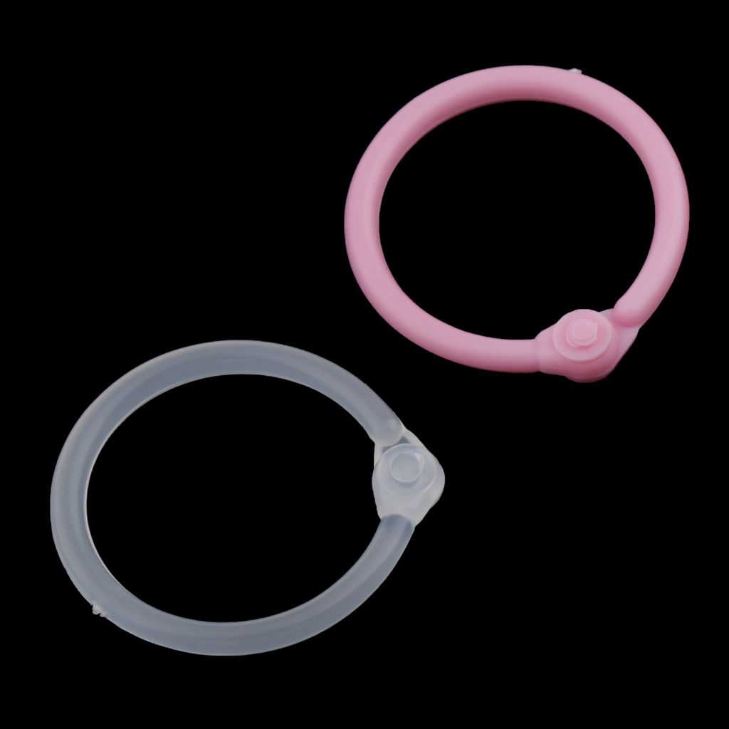 Colored Easy Ring Paper Book Loose Leaf Binder Circles L White+Pink