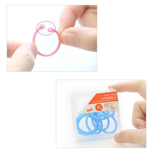 Colored Easy Ring Paper Book Loose Leaf Binder Circles L White+Pink