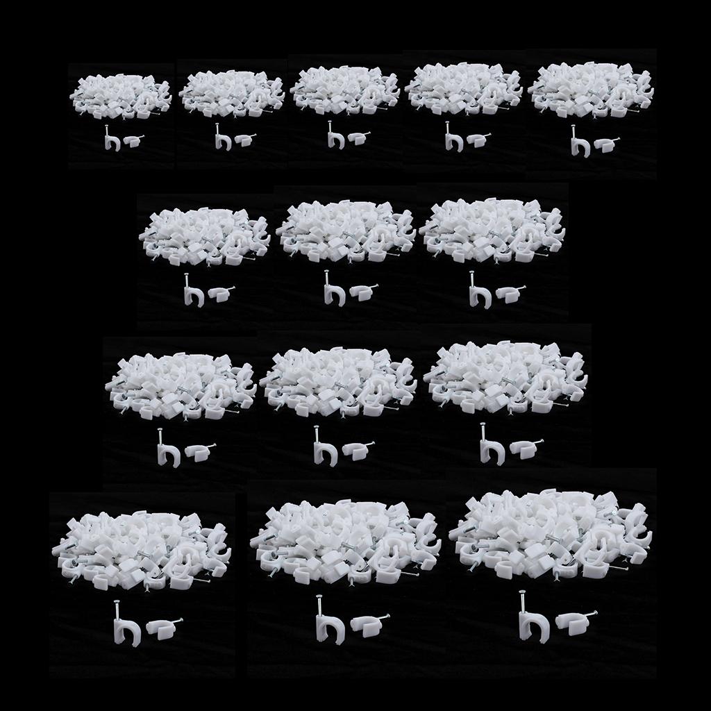 100pcs Plastic Electrical Wire Cable Clips High Carbon Steel Nail 4-25mm 4mm