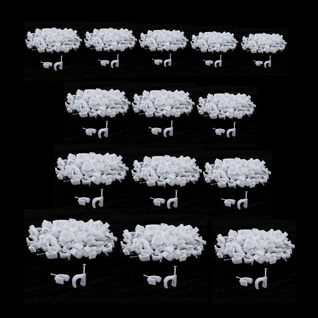 100pcs Plastic Electrical Wire Cable Clips High Carbon Steel Nail 4-25mm 4mm