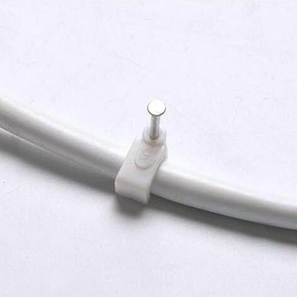 100pcs Plastic Electrical Wire Cable Clips High Carbon Steel Nail 4-25mm 14mm