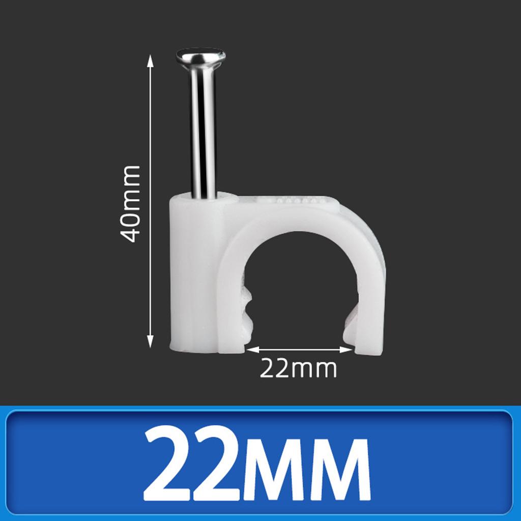 100pcs Plastic Electrical Wire Cable Clips High Carbon Steel Nail 4-25mm 22mm