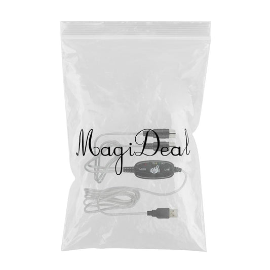 2m USB IN OUT MIDI Interface Cable Converter PC to Music Keyboard Adapter