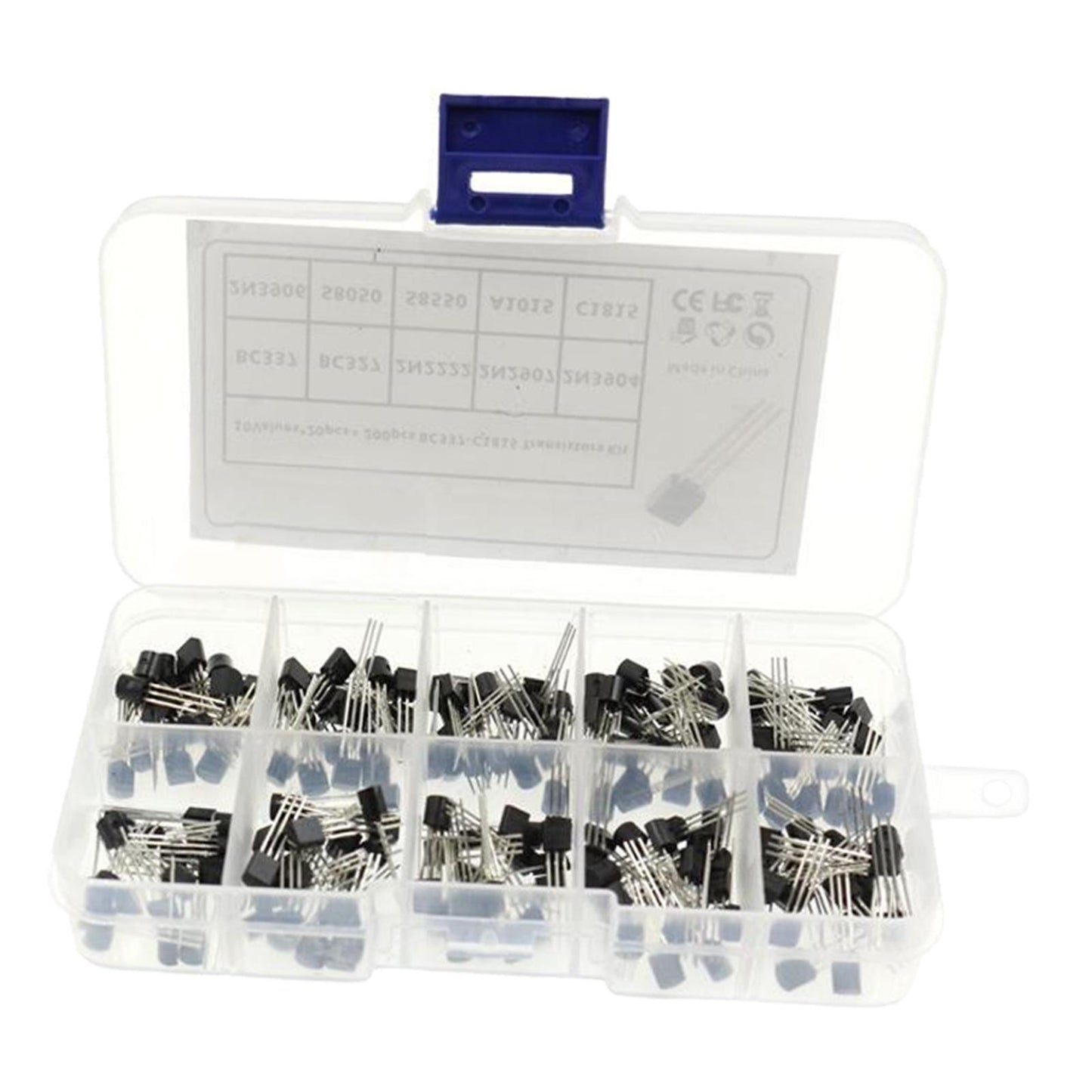 Lot200 NPN PNP Power General Purpose Transistor Assortment in Storage Box