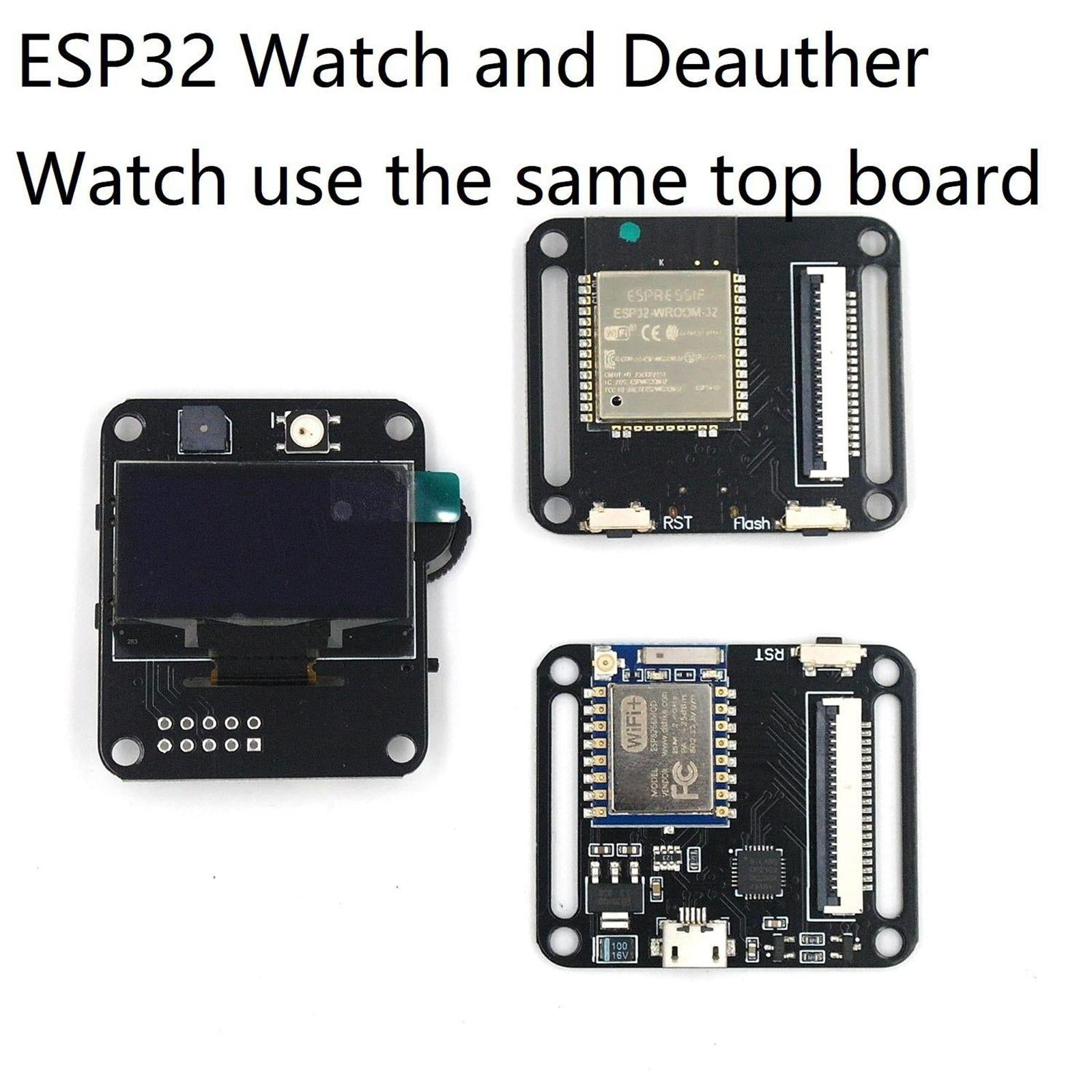 Professional WiFi Test Tool ESP8266 WiFi Deauther Watch  Black