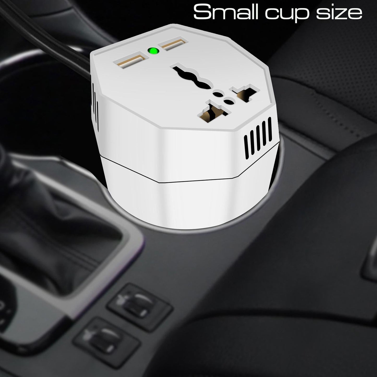 400W Small Car Power Inverter Socket DC 12V to 110V 220V AC White