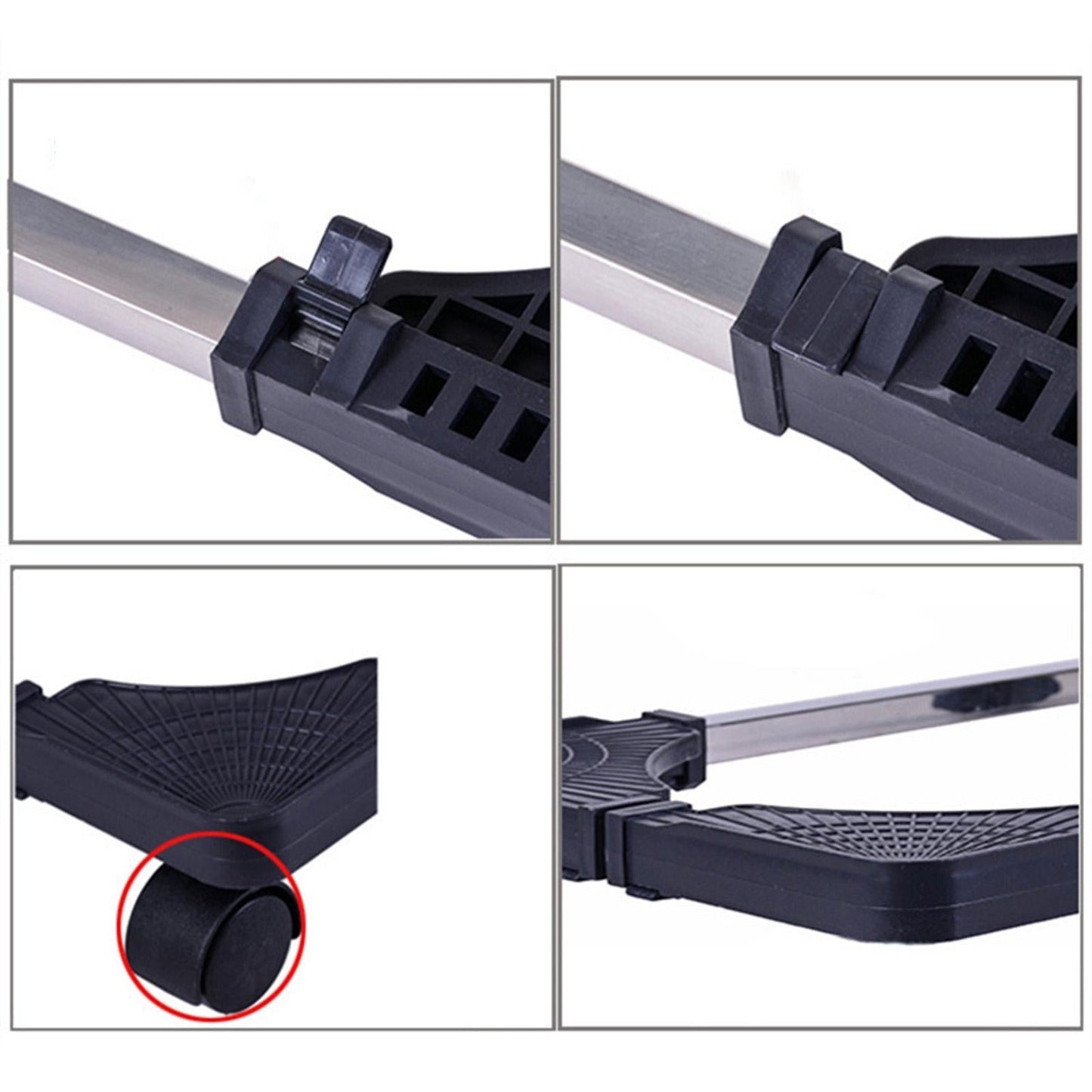 New PC Desktop Case Stand Holder Computer Tower Rolling Caster Wheels Black