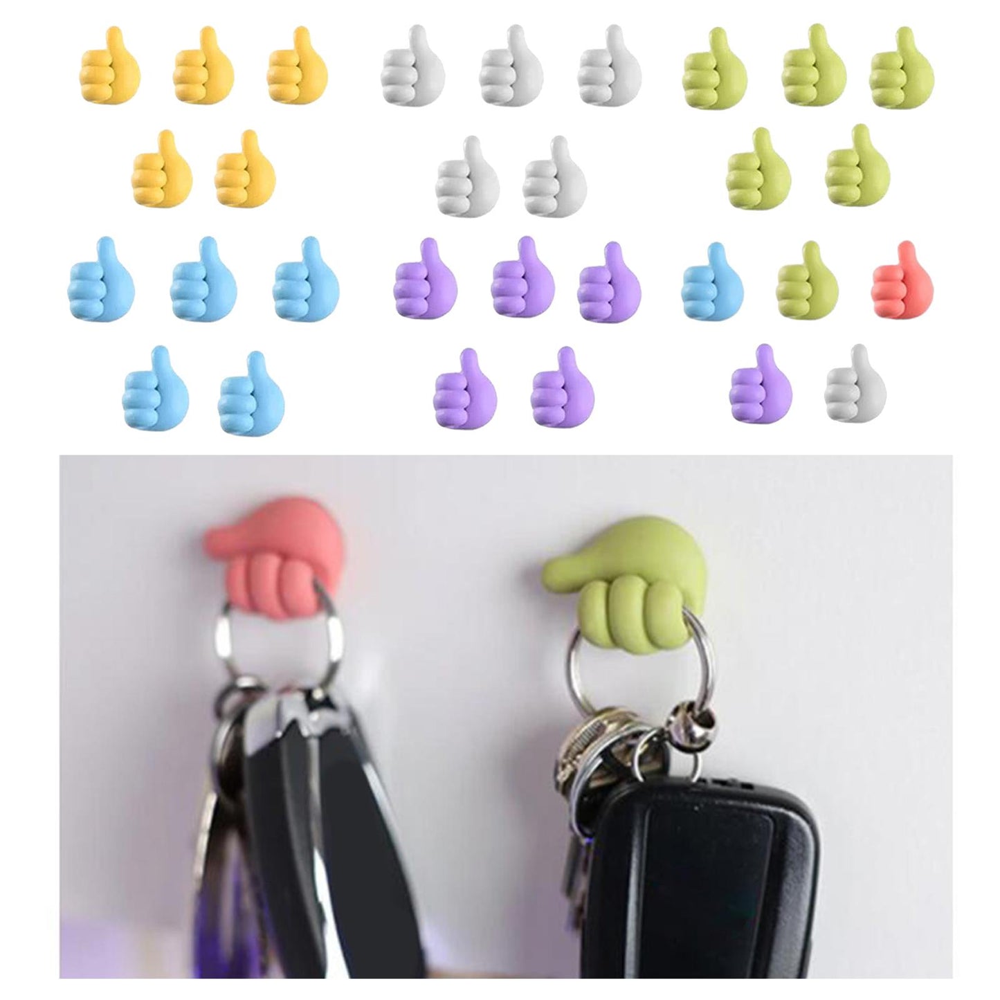 5PCS Cable Clips Organizer Office Household Hooks Clip Holder  Yellow