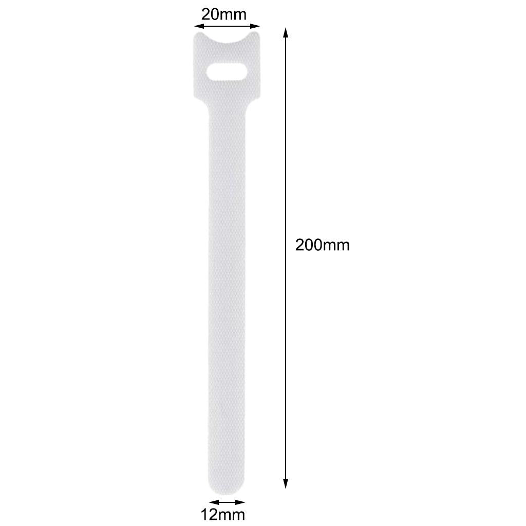 50pcs Cable Cord Tie Straps Reusable Cable Ties Cord Straps White 12x200mm