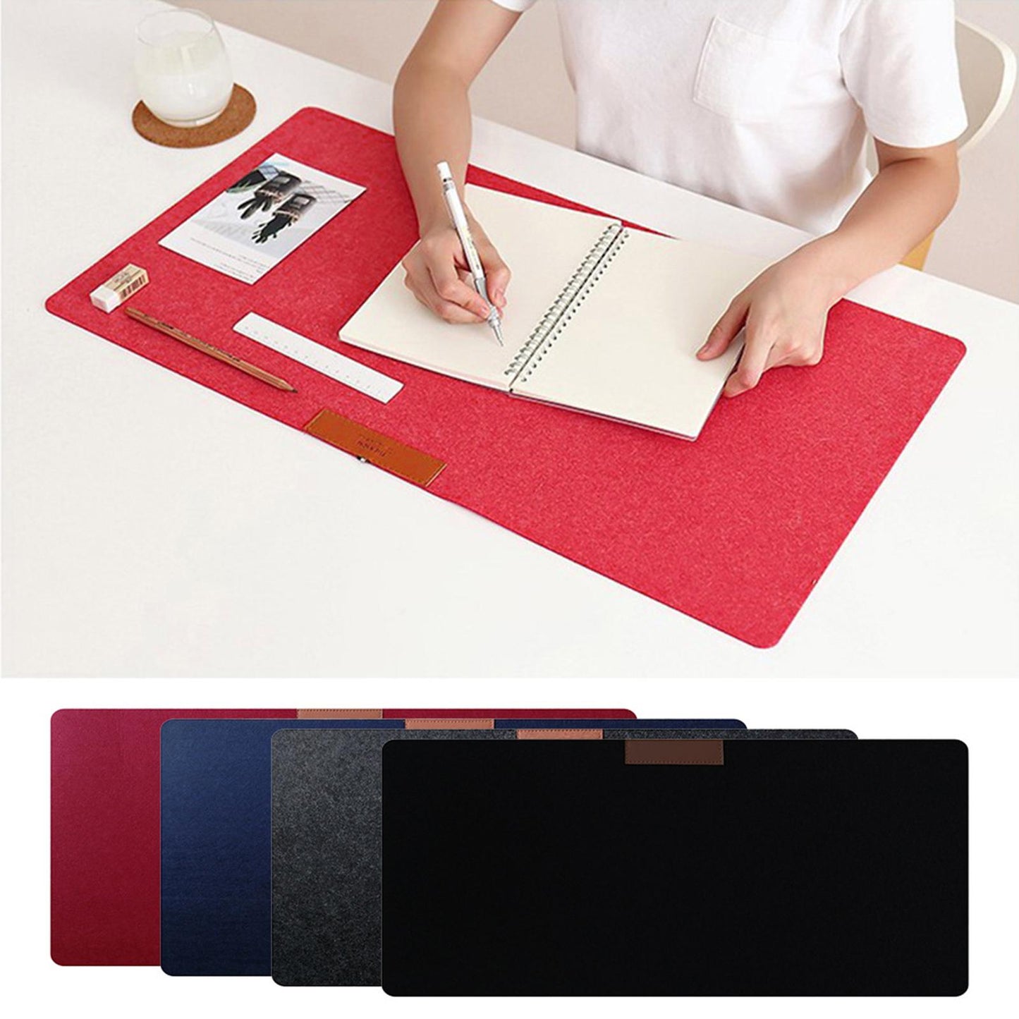 Soft Mouse Pad Table Computer Desk Mat Felt Laptop Cushion Office Home Large Red Wine