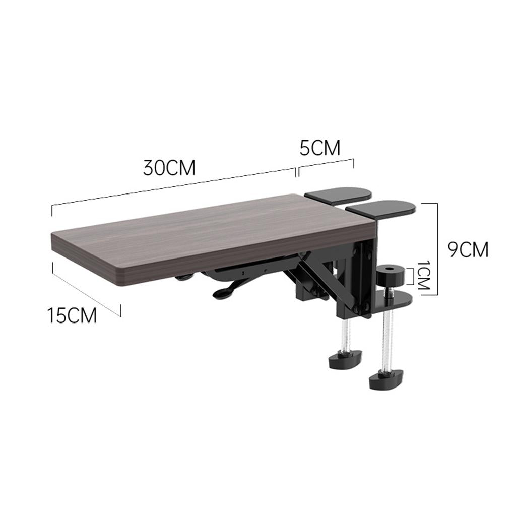 Wood Computer Arm Rest for Desk Folding Computer Desk Extender for Desk Walnut Wood Color