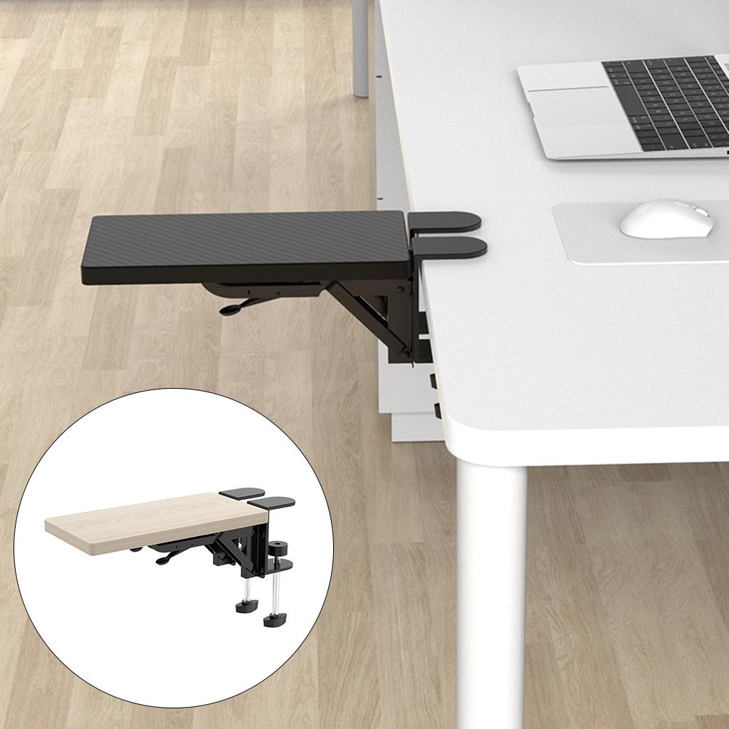 Wood Computer Arm Rest for Desk Folding Computer Desk Extender for Desk Light Khaki
