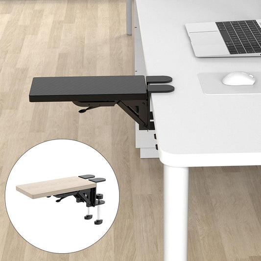 Wood Computer Arm Rest for Desk Folding Computer Desk Extender for Desk Light Khaki
