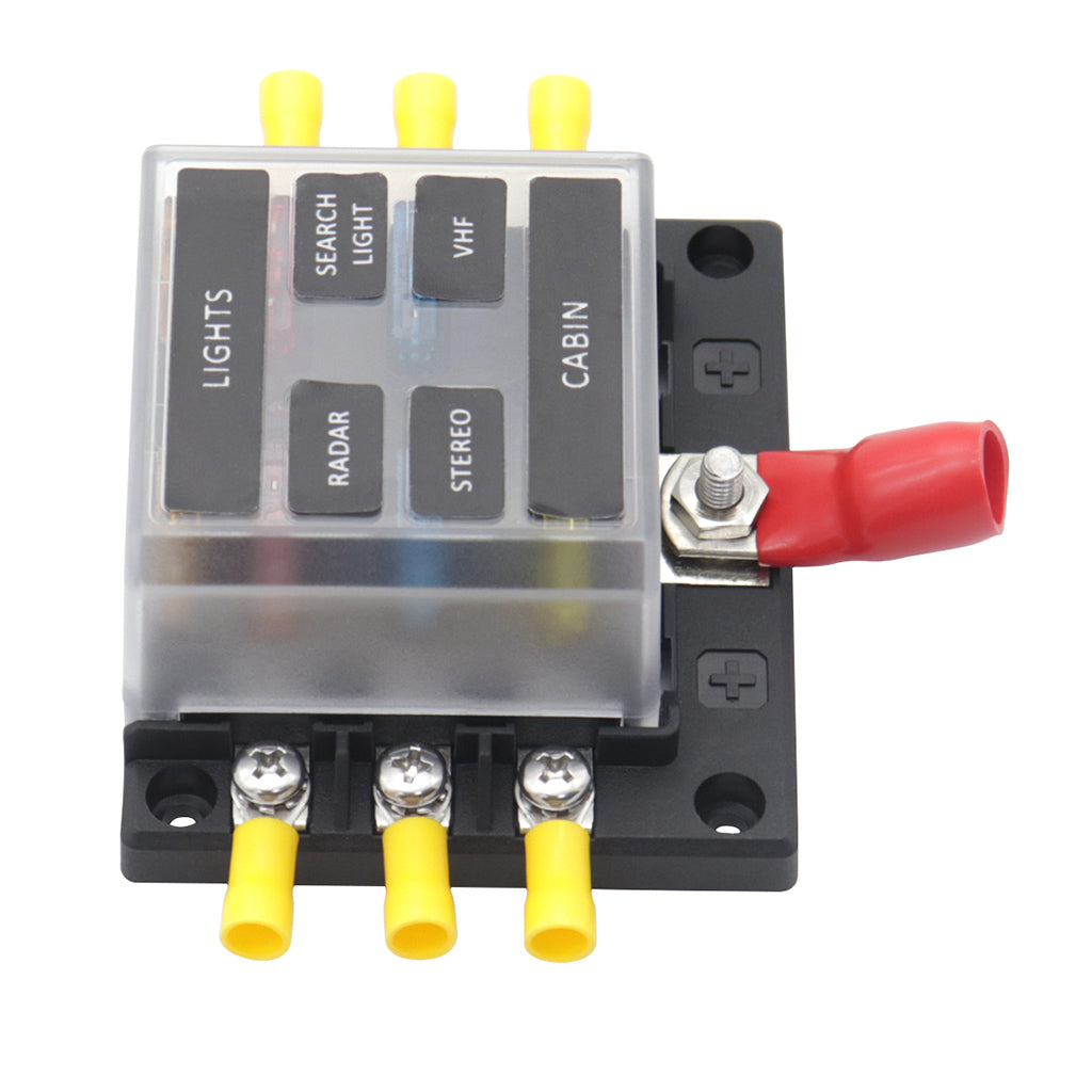 PC PBT Brass Car Blade Fuses Assortment Kit with Decal for Auto Truck Parts 6 Way