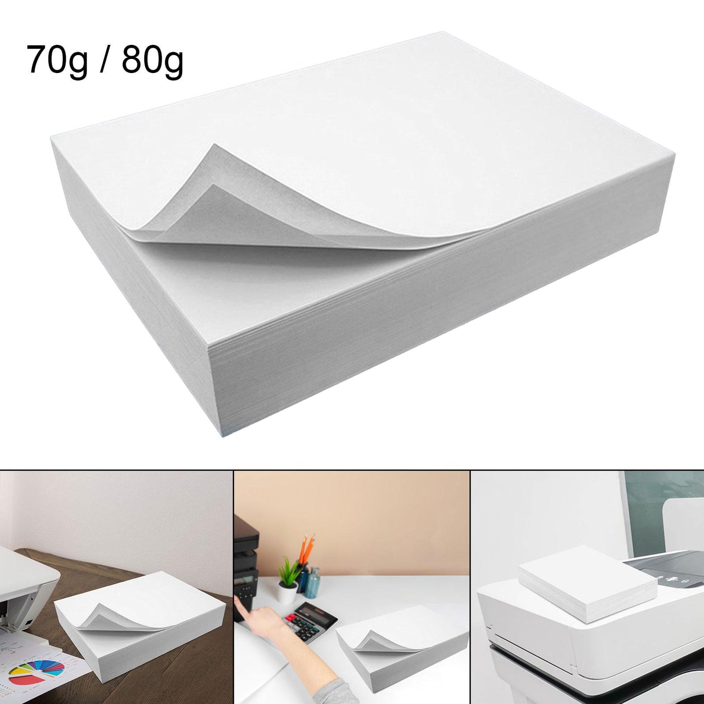 A4 Copying Paper 8.3" x 11.7" Smooth 500 Count for Home Office Reports Memos 70g