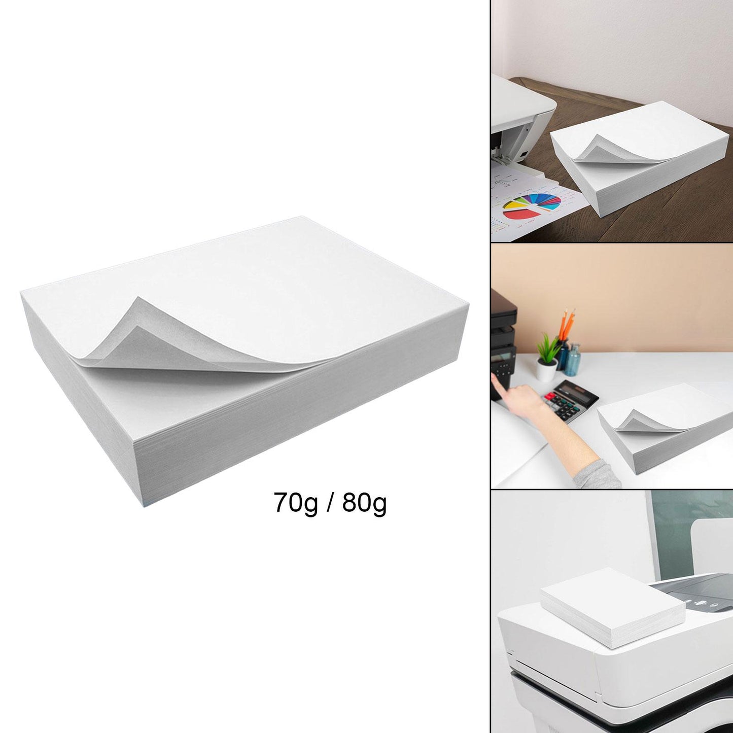 A4 Copying Paper 8.3" x 11.7" Smooth 500 Count for Home Office Reports Memos 70g