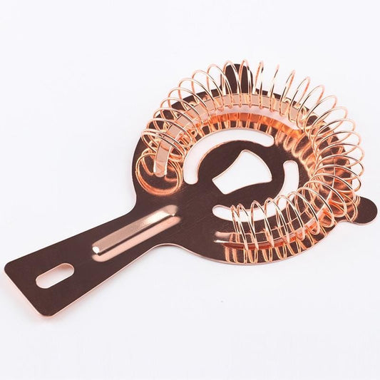 Stainless Steel Ice Filter Cat Shaped Handle Ice Separator Cocktail Bartending Tools (Rose Gold)