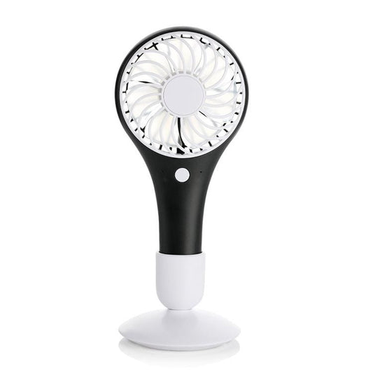 Outdoor Portable USB Rechargeable Mini Desk Cooling Handheld Fan, 2 Speeds (Black)