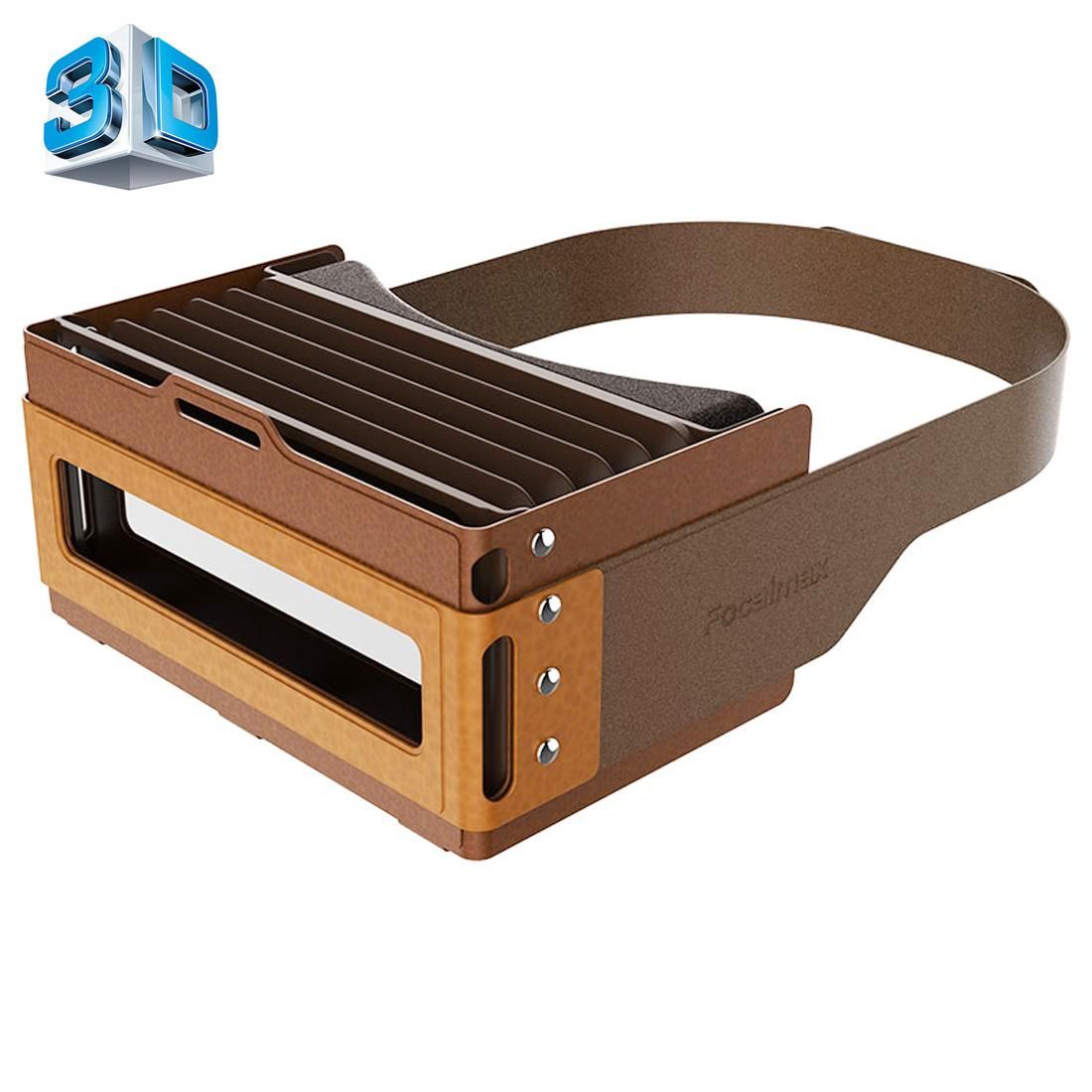 Focalmax Accordion Virtual Reality Glasses 3D VR Box Headset Glasses  for Android & iOS Smart Phones Between 4.5 to 6.0 inch, Food-grade Silicone Material (Coffee)