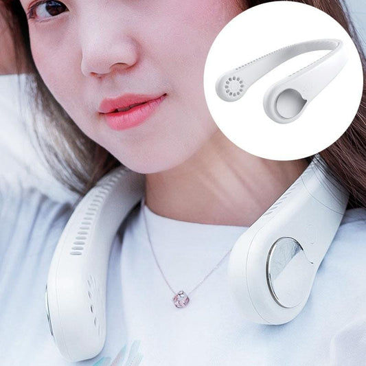 M6 Creative Adjustable Mute Hanging Neck Type Electric Fan (White)