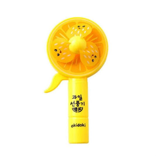 hand pressure fan creative cartoon environmental protection manual small fan ( Yellow Kiwi )