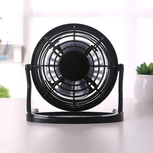 4 Inch USB Fan Silent Large Wind Plastic Small Fan (Black)