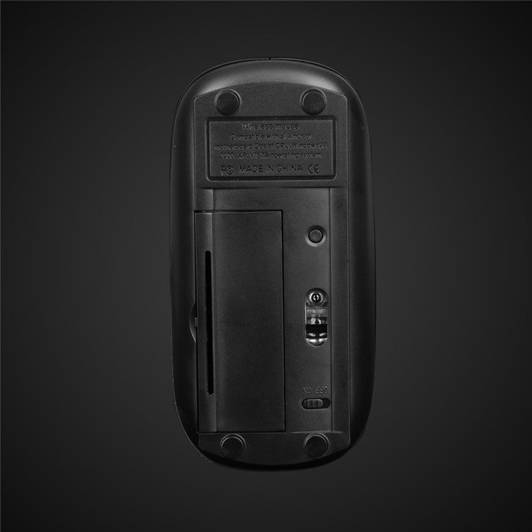 Bluetooth 3.0 Wireless Mouse 1600 DPI Battery Powered Slim Ergonomic Mice for PC Laptop - Black