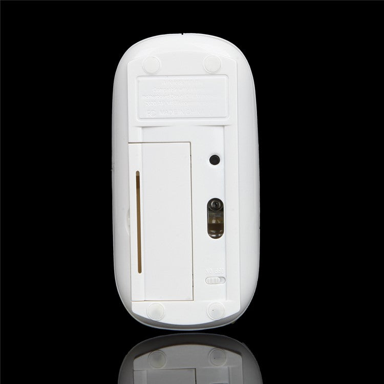 Bluetooth 3.0 Wireless Mouse 1600 DPI Battery Powered Slim Ergonomic Mice for PC Laptop - White