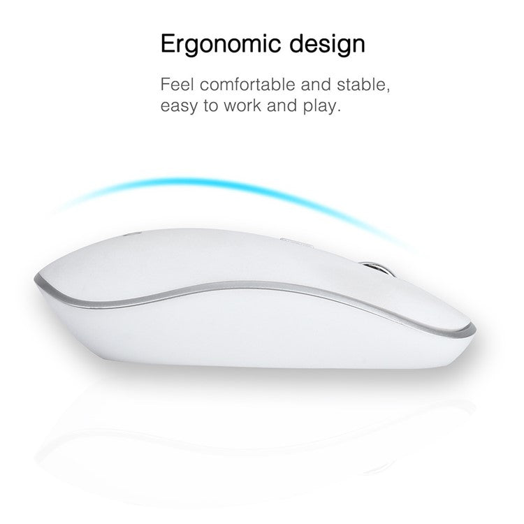 Compact Full-size Mute 2.4G Wireless Keyboard Mouse Combo Set - White