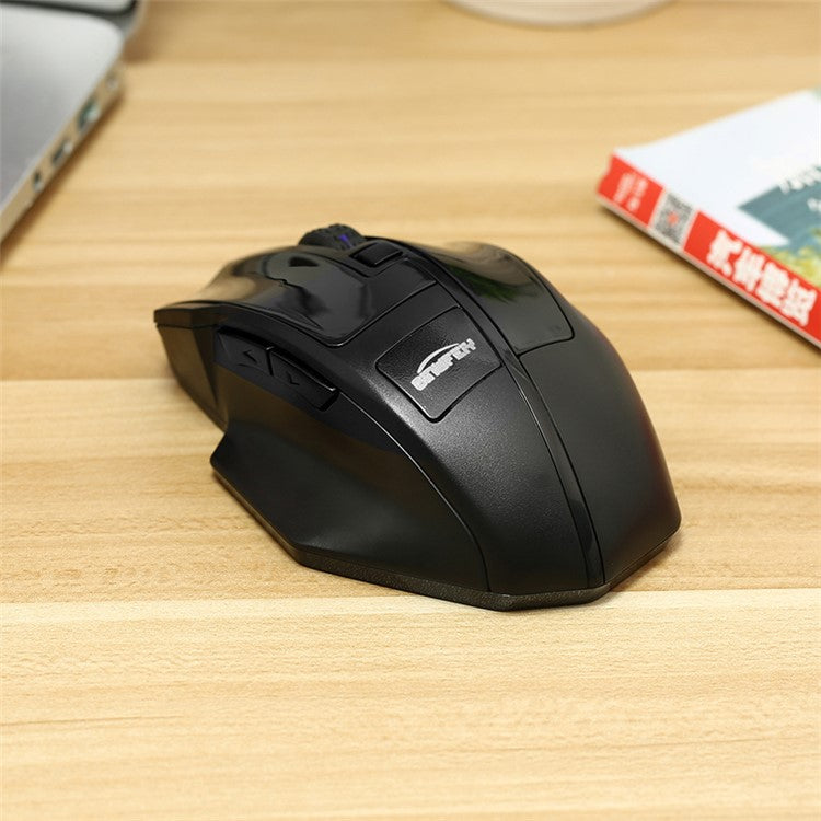 GINWFEIY W2 Rechargeable 2.4G Wireless Gaming Mouse 1600DPI 6 Keys Computer Laptop Tablet Ergonomic Mice - Black