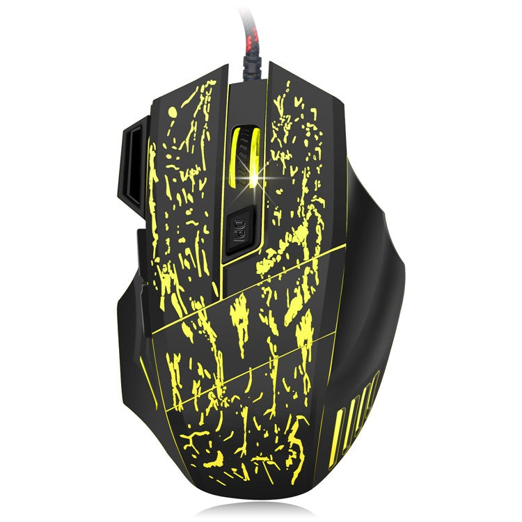 HXSJ Stream Crack Pattern Optical USB Wired Woven Nylon Line Pro Gaming Mouse