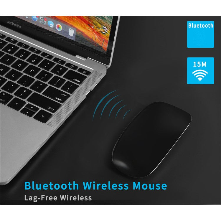 Bluetooth Wireless Mouse Silent Computer Mouse Slim Ergonomic PC Mice for Windows XP VISTA 7/8/10 - Black